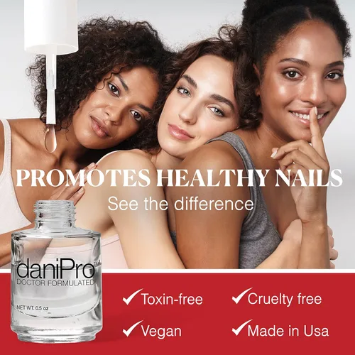 Miniatura 2 de daniPro Esmalte de uñas transparente formulado por doctores, 0.5 onzas, capa base de uñas con ácido undecilénico, vitaminas y biotina para uñas más