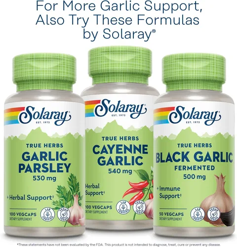 Miniatura 7 de SOLARAY Suplemento de ajo de 500 mg, vegano, extracto de ajo inodoro, utilizado tradicionalmente para la salud del corazón y el apoyo inmunológico