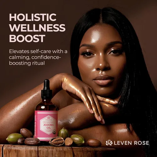 Miniatura 3 de Aceite de jojoba de Leven Rose: 100 % orgánico, natural, sin refinar y prensado en frío, de 4 onzas para cabello, piel y uñas, 4U-BG76-6IYG, 1, 1