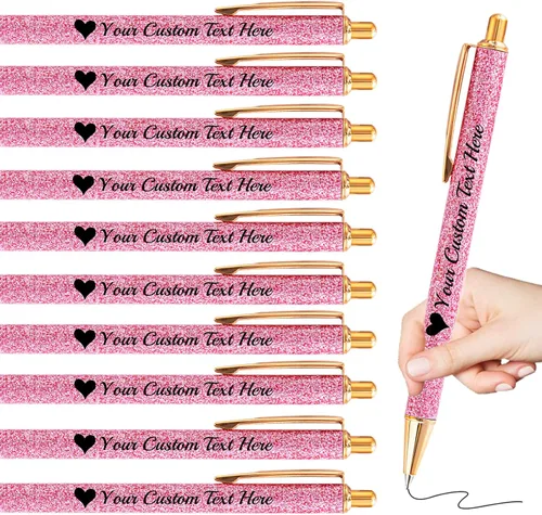 Miniatura 69 de Bolígrafos personalizados con purpurina con nombre a granel, 10 unidades, bolígrafos personalizados con punta de lápiz digital para mujeres y niñas