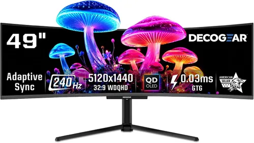 Miniatura 9 de Deco Gear Monitor para juegos OLED 27 QHD Respuesta de 280Hz 0.03ms, HDR400, sincronización adaptativa, 99% sRGB, contraste 1.5M:1, diseño sin