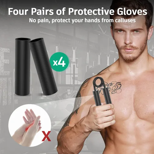 Miniatura 5 de ZEAGUS Entrenador de fuerza de agarre, paquete de 6, fortalecedor de agarre de mano de metal de 50 libras a 300 libras, ejercitador de antebrazo
