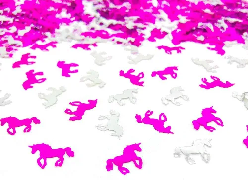 Miniatura 8 de Decoración de mesa de fiesta de unicornio de confeti de cumpleaños de papel metálico de unicornio para boda, cumpleaños, baby shower, despedida