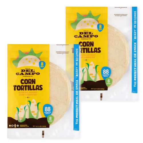 Miniatura 9 de Del Campo Soft Corn Tortillas - 8 Pulgadas Redondo 100% natural, libre de gluten y todo el maíz auténtica comida mexicana. Muchas opciones