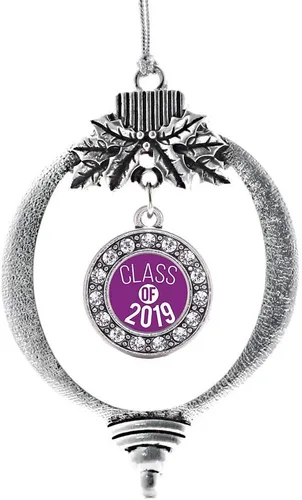 Miniatura 81 de Inspired Silver - Bonita bandera estadounidense - Adorno de Navidad plateado - Adorno de árbol de Navidad con dije circular con circonita cúbica