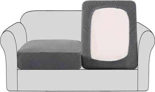 Miniatura 29 de H.VERSAILTEX - Fundas elásticas para cojín de sofá individual, fundas de asiento para silla de sofá, protector de cojín con tejido jacquard de sarga