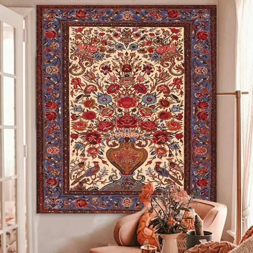 Miniatura 10 de Atrippy Tapiz de pared bohemio con mandala rosa para dormitorio, tapiz estético blanco y rosa, decoración de habitación para adolescentes y niñas
