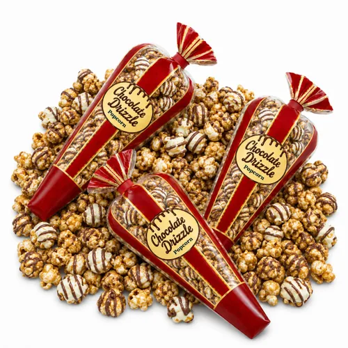 Palomitas de maíz gourmet – 3 mini conos de cebra y exclusiva calcomanía de vinilo inspiradora – Pequeño espacio de almacenamiento amigable y