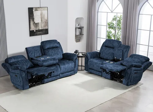 Miniatura 11 de Zero Gravity Power - Juego de sofá reclinable de 2 piezas con reposacabezas ajustable, sofá reclinable eléctrico y sofá biplaza con puntos de carga