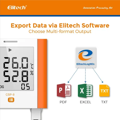 Miniatura 3 de Registrador de datos Elitech GSP-6 de temperatura y humedad, de 16,000 puntos, refrigeración, cadena fría