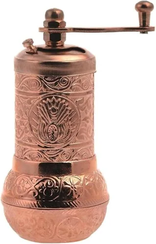 Miniatura 19 de Molinillo manual de cobre antiguo para granos de café árabes griegos turcos y sal de pimienta de especias, latón