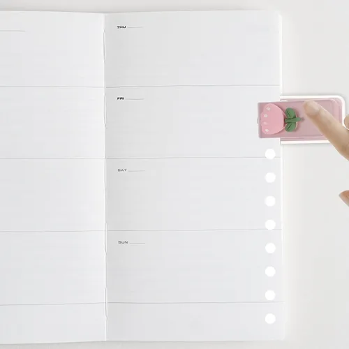 Miniatura 7 de NUOBESTY Perforadora de un solo agujero para manualidades, uso de oficina, perforadora de hojas sueltas de plástico compacto, diseño fácil de usar