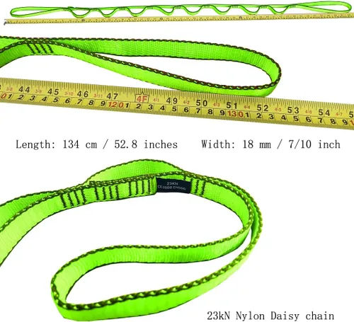 Miniatura 3 de 53 pulgadas de nylon cadenas de margaritas cuerda escalada cordón correas de lazo fuertes eslingas 23 kN aéreo yoga correas