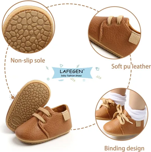 Miniatura 4 de LAFEGEN Mocasines clásicos de piel sintética para bebés, niños y niñas, suela suave, zapatos de vestir Oxford, zapatos de vestir planos