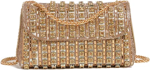 Miniatura 11 de Bolsos de mano con diamantes de imitación para mujer, bolsos de hombro con cadena, bolsas de noche brillantes para cóctel, graduación, fiesta, boda
