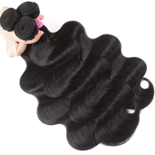 Miniatura 7 de UNice 4 manojos de cabello humano brasileño ondulado, 100% real, sin procesar, extensiones de cabello humano virgen, color negro natural, 20, 22