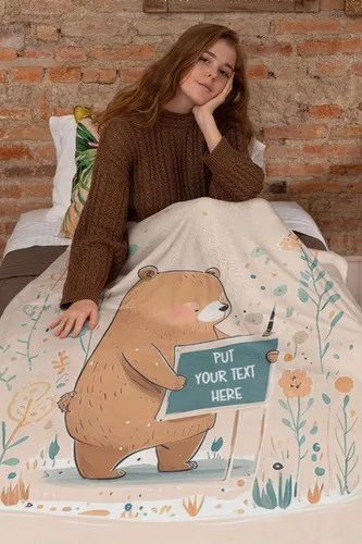 Miniatura 4 de Baby Boy Bear Blanket - Personalized Baby Girl Gifts, Baby Blankets Personalized with Name, Ideal as Mothers Day Bear Gift 30" x 40" B10004