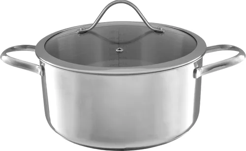 Olla de 6 cuartos de galón - Olla de acero inoxidable con tapa - Compatible con cocinas eléctricas, de gas, de inducción o de gas - Utensilios de
