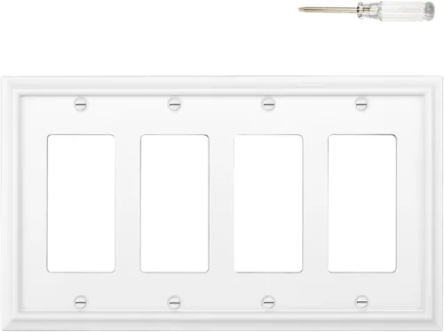 Miniatura 13 de Cubiertas para Tomacorrientes Dúplex de Pared, Cubierta Clásica para Interruptor de Luz Blanco – Placa de Cubierta de Tomacorriente Eléctrico