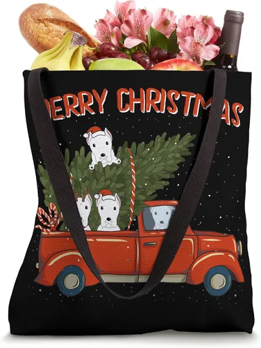 Miniatura 4 de Dogo Argentino Christmas Vintage Rojo Pickup Tote Bag