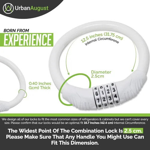Miniatura 4 de Urban August Cerradura de nevera original: cerradura de combinación de cables multifuncional, para refrigeradores y gabinetes de puerta francesa