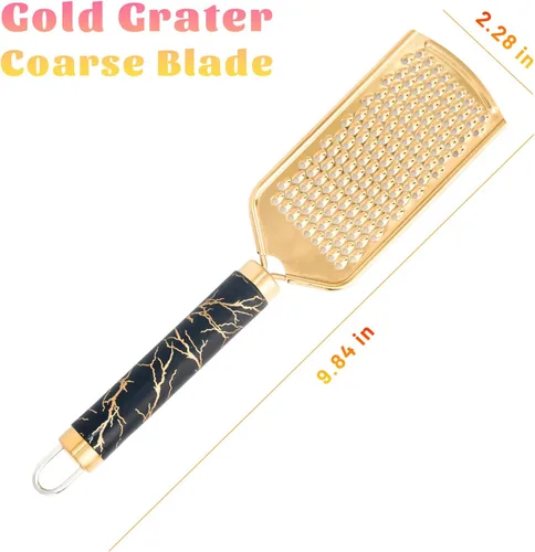 Miniatura 3 de Rallador de queso profesional, rallador de queso de acero inoxidable dorado de mano, rallador de manivela de mano, prácticos utensilios de cocina