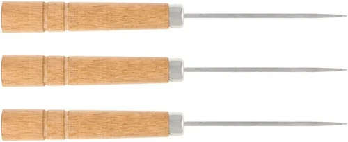 Miniatura 9 de Auniwaig Punzón de cuero para coser con mango de madera, perforador, costura, costura, rasguño, mango largo, herramienta sólida para artesanía
