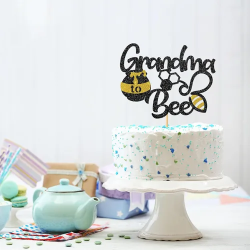 Miniatura 4 de Decoración para pastel de abuela a abeja, suministros de fiesta de baby shower con temática de abejorros, nueva abuela, suministros de decoración
