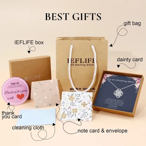 Miniatura 6 de Collar de regalo para mujeres y niñas, collar de plata de ley 925, joyería para mamá, hija, tía, abuela, esposa, hermana, novia, día de la madre