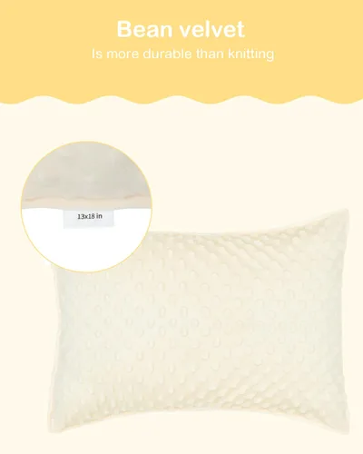 Miniatura 2 de ALVA BABY - Funda de almohada para niños pequeños, terciopelo suave y cálido, paquete de 2 unidades de 13 x 18 pulgadas o 12 x 16 pulgadas, sobre