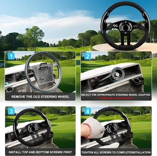 Miniatura 5 de Volante de carrito de golf para EZGO TXT/RXV, Club Car DS/Precedent/Tempo, Yamaha G29/Drive/Drive 2 y la mayoría de los modelos de carrito de golf