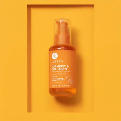 Miniatura 8 de Luseta - Suero capilar de cúrcuma y colágeno para cabello dañado y adelgazante, tratamiento de aceite fortalecedor que evita la rotura para mujeres