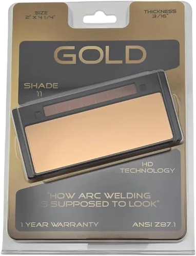 Miniatura 6 de Lente de Soldadura de Oscurecimiento Automático Dorado – Filtro Dorado de Color Verdadero – Se Adapta a Cascos de Soldadura de 2" x 4-1/4" – Tono 9