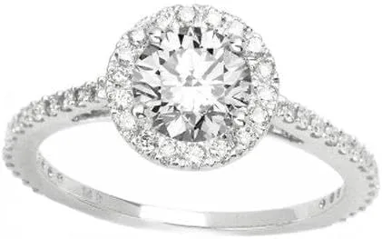 Anillo de compromiso de diamante redondo de 0,72 quilates con corte redondo y forma (color I-J, claridad I1-I2)