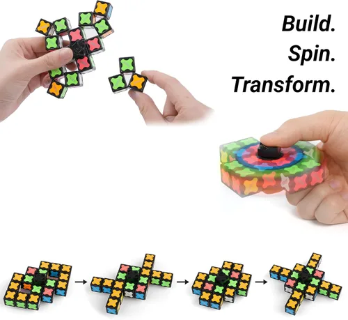 Miniatura 5 de TOSY Spinner Fidget Magnético que Brilla - 16 Bloques, Juguete 3 en 1: Spinner Fidget Transformable, Cubo Infinito/Rompecabezas, Brillante, Rellenos