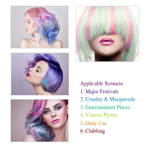 Miniatura 2 de Cera temporal para el cabello, color azul, cera de pintura de tinte para el cabello de Magic Master Keratin natural, lavable y temporal para niños
