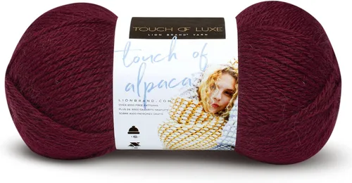 Lion Brand Yarn (1 madeja) Hilo Touch of Alpaca, Carmesí