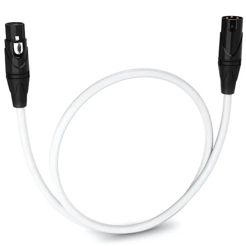 Miniatura 152 de LyxPro Cable de micrófono XLR hembra a macho de ángulo recto de 3 pines de 1.5 pies para altavoces amplificados, interfaz de audio, rendimiento