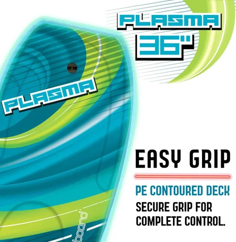 Miniatura 4 de Boogieboard - Bodyboard de plasma de 36 pulgadas - Correa ajustable - Bodyboard ligero - Espuma de polietileno, parte inferior lisa - Fácil