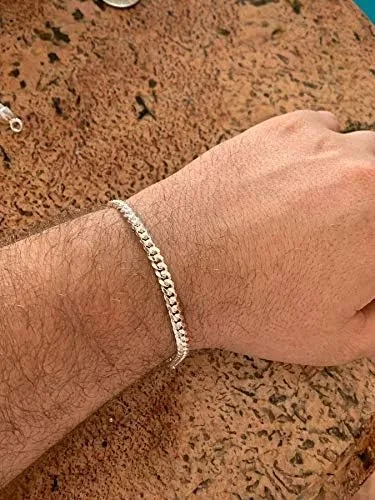 Miniatura 5 de Harlembling Pulsera de eslabones cubanos Miami de plata de ley 925 0197in 0236in 0315in 0394in 0472in 7 - 9 pulgadas fabricado en Italia para hombre
