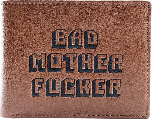 Miniatura 2 de Cartera plegable de cuero marrón para hombre con frase de Pulp Fiction Men's Bad Mother