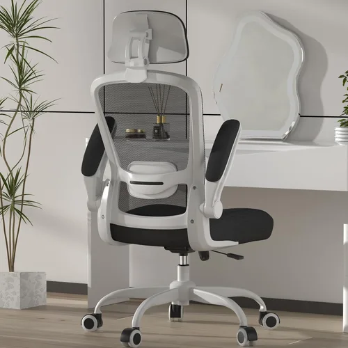 Mimoglad Silla de Oficina, Silla de Escritorio Cómoda - Silla Ergonómica de Computadora de Respaldo Alto con Soporte Lumbar Ajustable y Negro mate