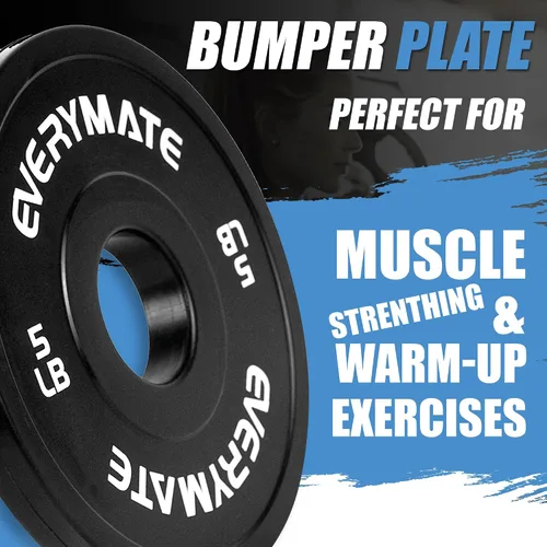 Miniatura 8 de EVERYMATE Juego de placas de peso de cambio negro, 1.25 libras, 2.5 libras, 5 libras, juego de placas olímpicas fraccionarias para entrenamiento 15