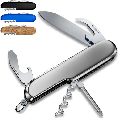 Miniatura 11 de Cuchillo de bolsillo pequeño 6 en 1 – Llavero multiherramienta – Cuchillo de bolsillo compacto para niños con abridor de botellas, abrelatas, 3