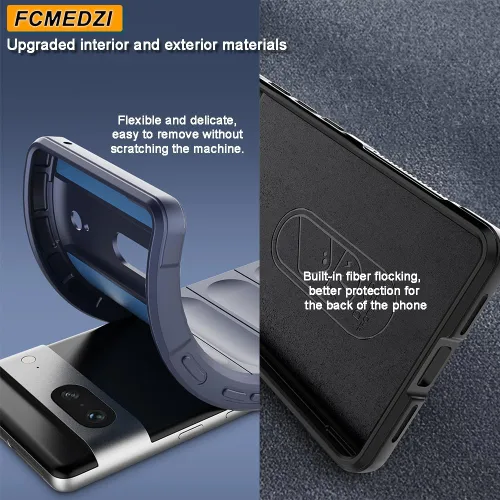 Miniatura 7 de Funda compatible con Google Pixel 8 Pro con tacto agradable al tacto [protección de grado militar de 15 pies] y protector de pantalla de vidrio