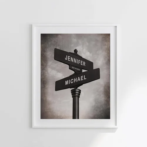 Miniatura 9 de Impresión personalizada para parejas y familias – Regalo de boda, aniversario o nueva casa – Nombres y fecha personalizados – Arte de pared elegante