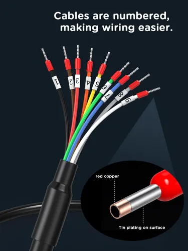 Miniatura 2 de Cable de extensión serie DB9 de 10 pies, DB9 hembra a cable desnudo con marcador de cable 26AWG, los 9 cables de núcleo equipados con tubos