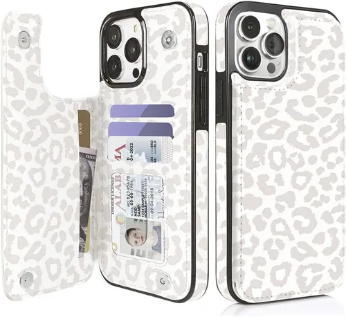Miniatura 43 de uCOLOR Funda compatible con iPhone 13 Pro Max de 6.7 pulgadas con ranura para tarjetero, función atril, doble cierre magnético y diseño de bloqueo