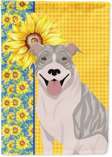 Miniatura 129 de Caroline's Treasures WDK5331CHF - Bandera de verano con diseño de girasoles rojos y blancos, manga grande, para porche, para colgar en la pared