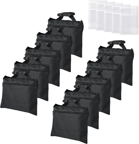 Miniatura 11 de Sacos de Arena 4 Paquetes con 4 Bolsas de PE, Sacos de Arena de Servicio Pesado, Sacos de Arena para Peso con Cremallera y Correas con Hebilla